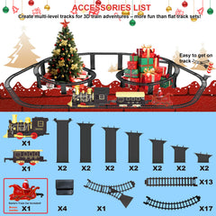 UFULMN train circles Christmas tree for a magical room setting.