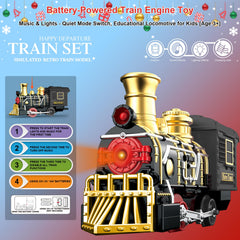 UFULMN locomotive with lights and music enhances festive indoor scenes.