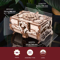 UGEARS Antique Box floral carving adds vintage charm to decor