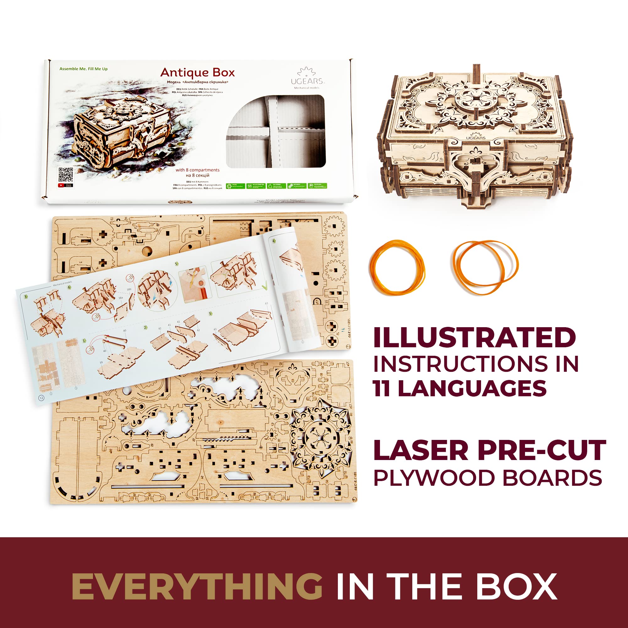 UGEARS Antique Box gift-ready packaging for puzzle lovers