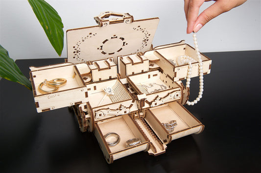 UGEARS Antique Box locking latch secures valuables in style