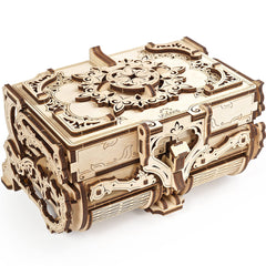 UGEARS Antique Box puzzle assembly for mindful DIY time