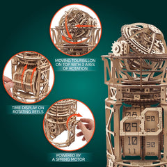 UGEARS Astronomer Table Clock gift idea for puzzle lovers