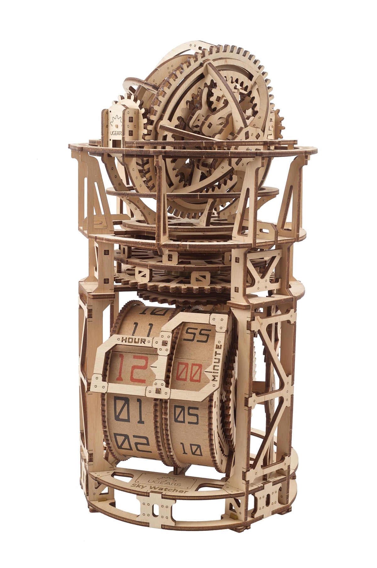 UGEARS Astronomer Table Clock tourbillon displays intricate mechanical beauty and precision
