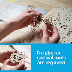 UGEARS Drift Cobra puzzle laser cut parts for precise detailing.