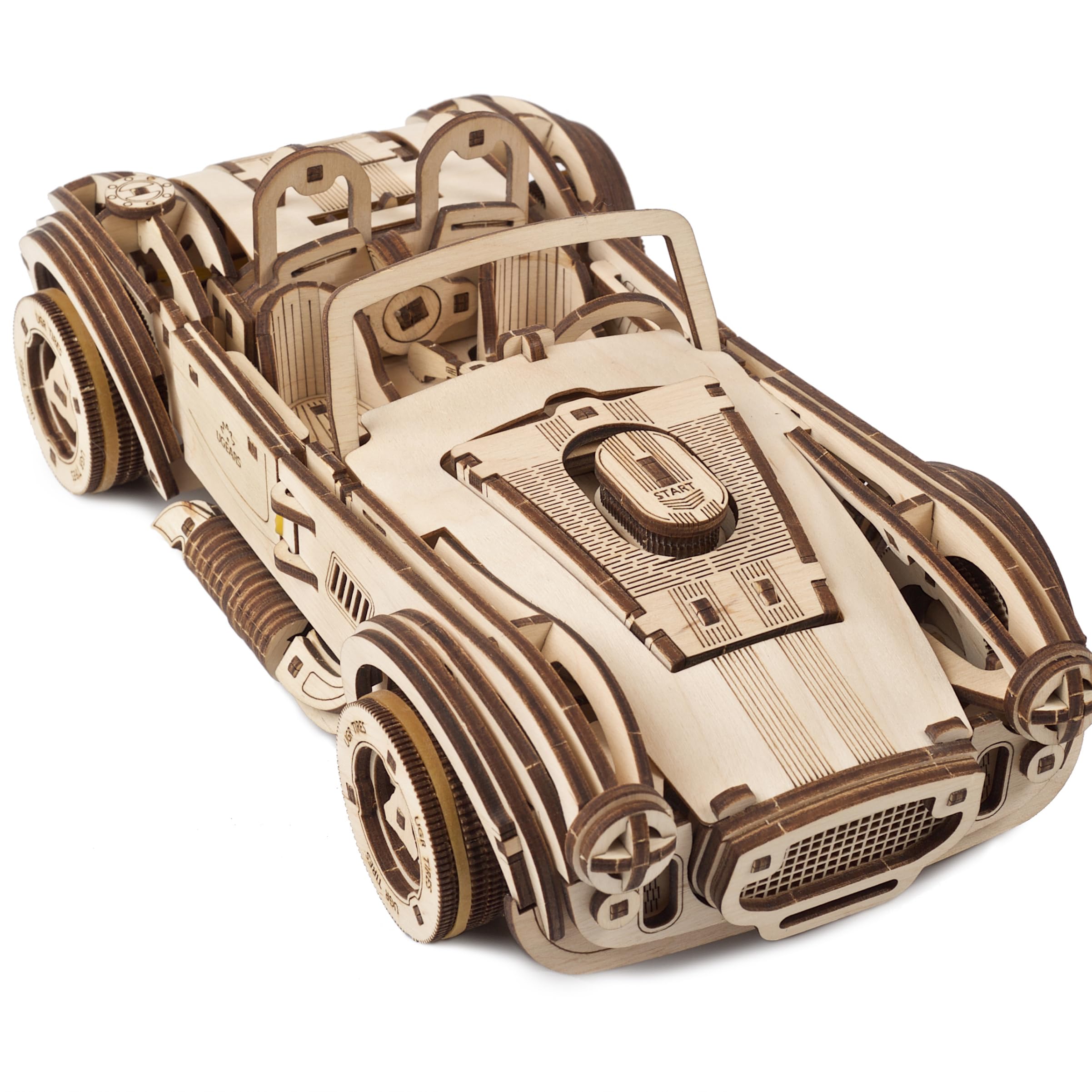 UGEARS Drift Cobra puzzle with a powerful spring motor for smooth motion.