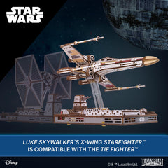 UGEARS Luke Skywalker X-Wing collection display piece for shelves and desks