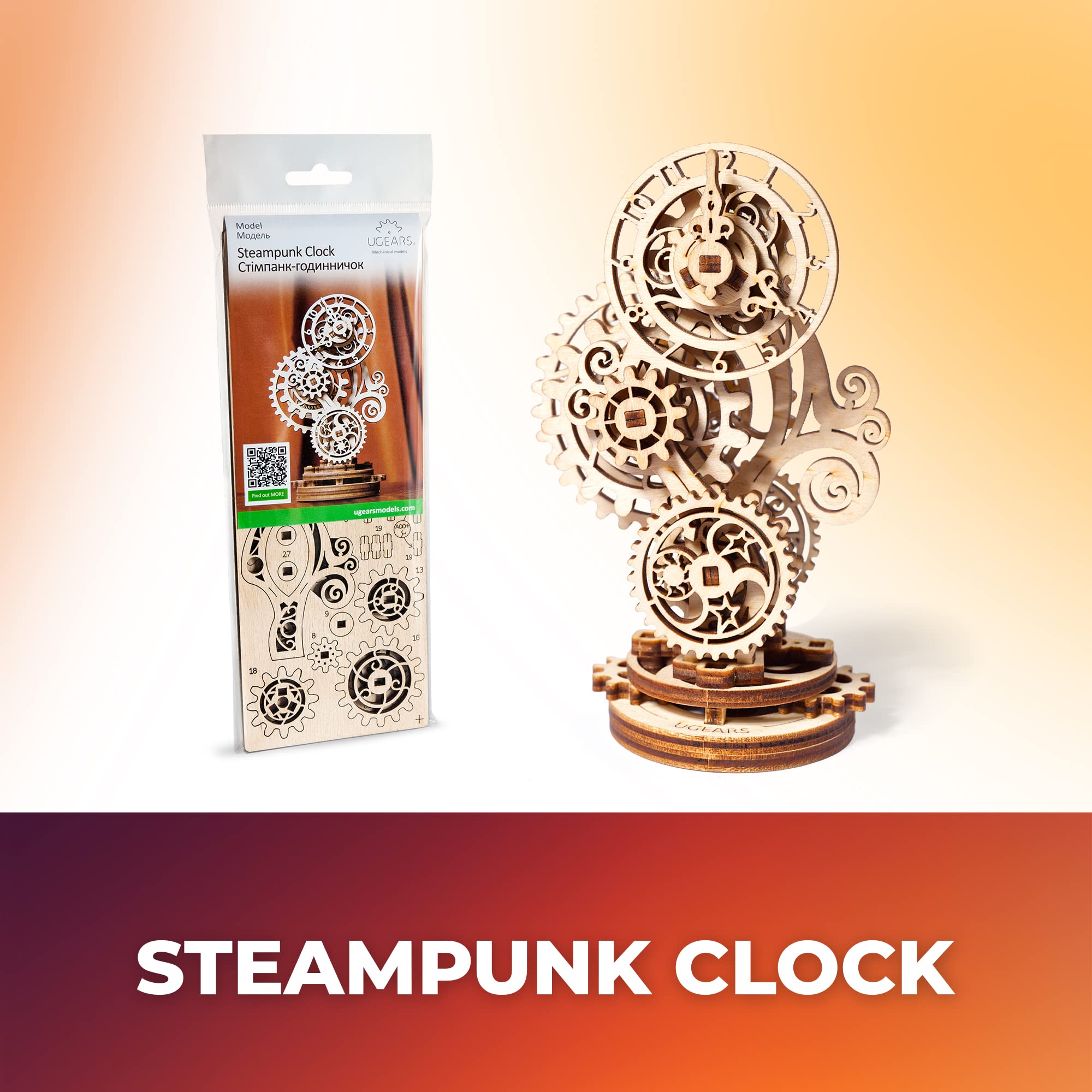 UGEARS Steampunk Clock desk-decor: unique centerpiece for home office