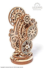 UGEARS Steampunk Clock unassembled-parts: easy to assemble without glue or tools
