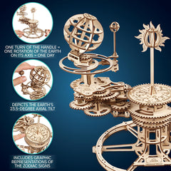 UGEARS Tellurion day night cycle highlights Earth's rotation for study.