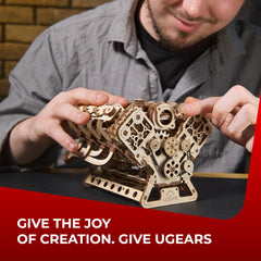 UGEARS V8 Engine Model Kit USB-powered motor in action for hands-on experience
