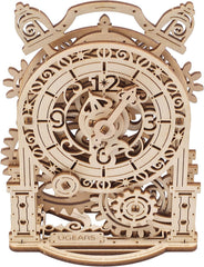 UGEARS Vintage Alarm Clock side view highlights engaging mechanical motion