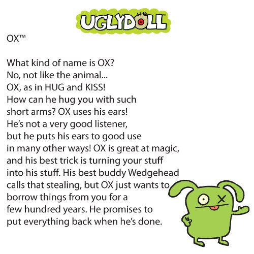 Uglydoll Ox fabric closeup highlights soft texture and durable stitching.