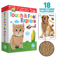 UGOS touch and feel flashcards cat with soft fur texture for sensory learning.