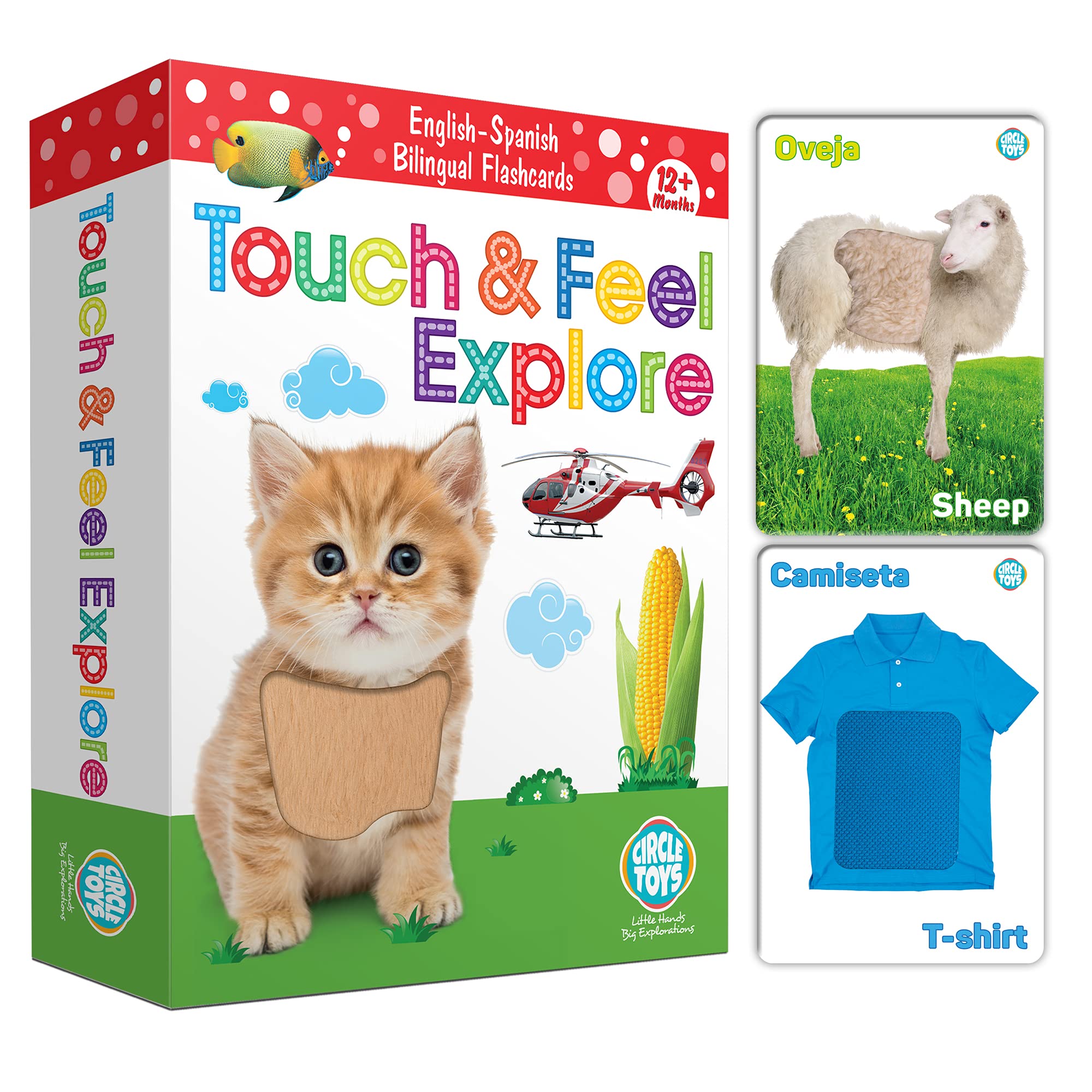 UGOS touch and feel flashcards dog with raised fur texture for tactile exploration.