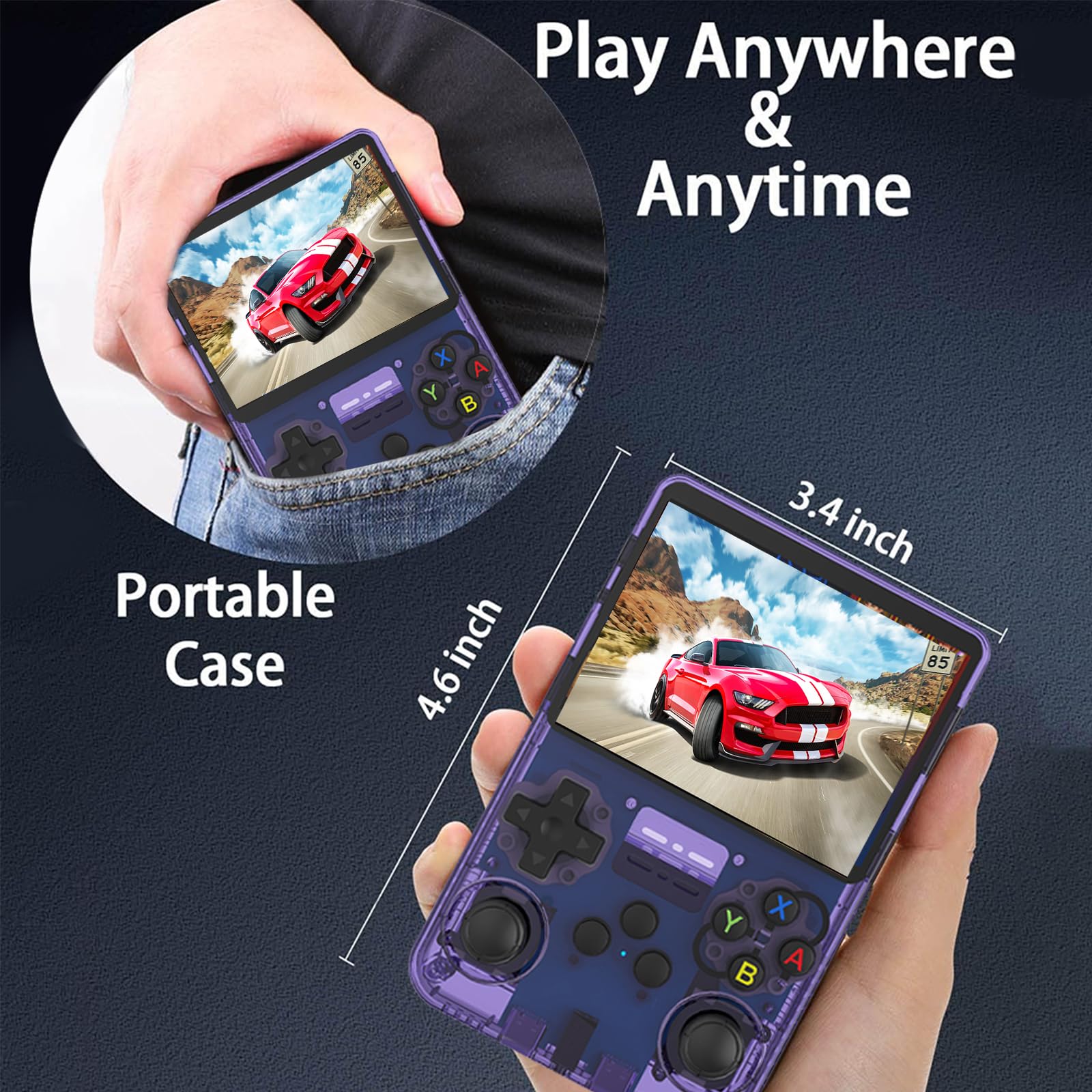 ugtenversi retro handheld console with IPS screen delivering crisp visuals