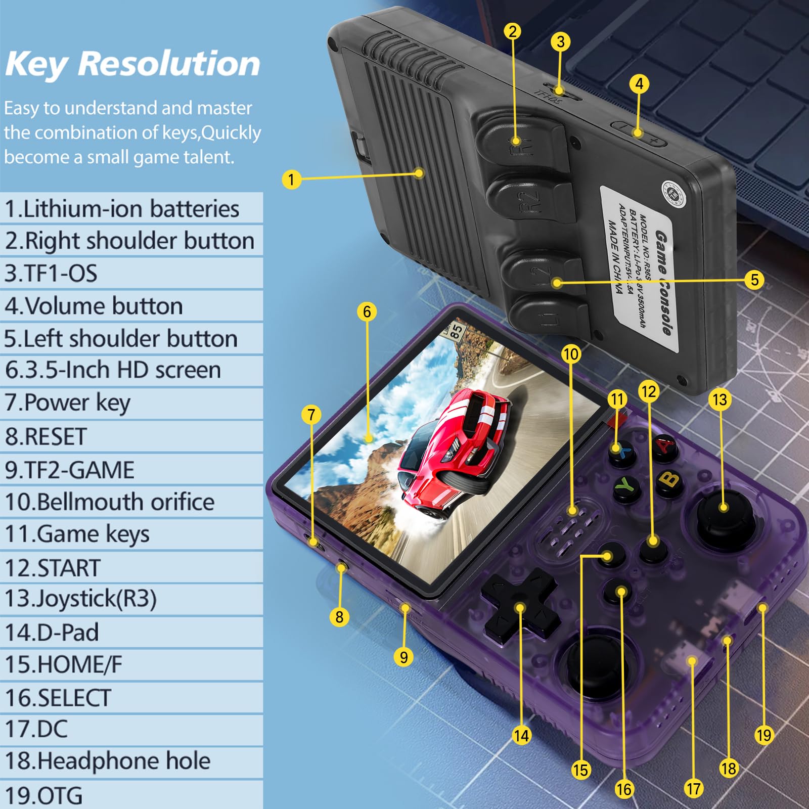 ugtenversi retro handheld console portable use for on-the-go gaming