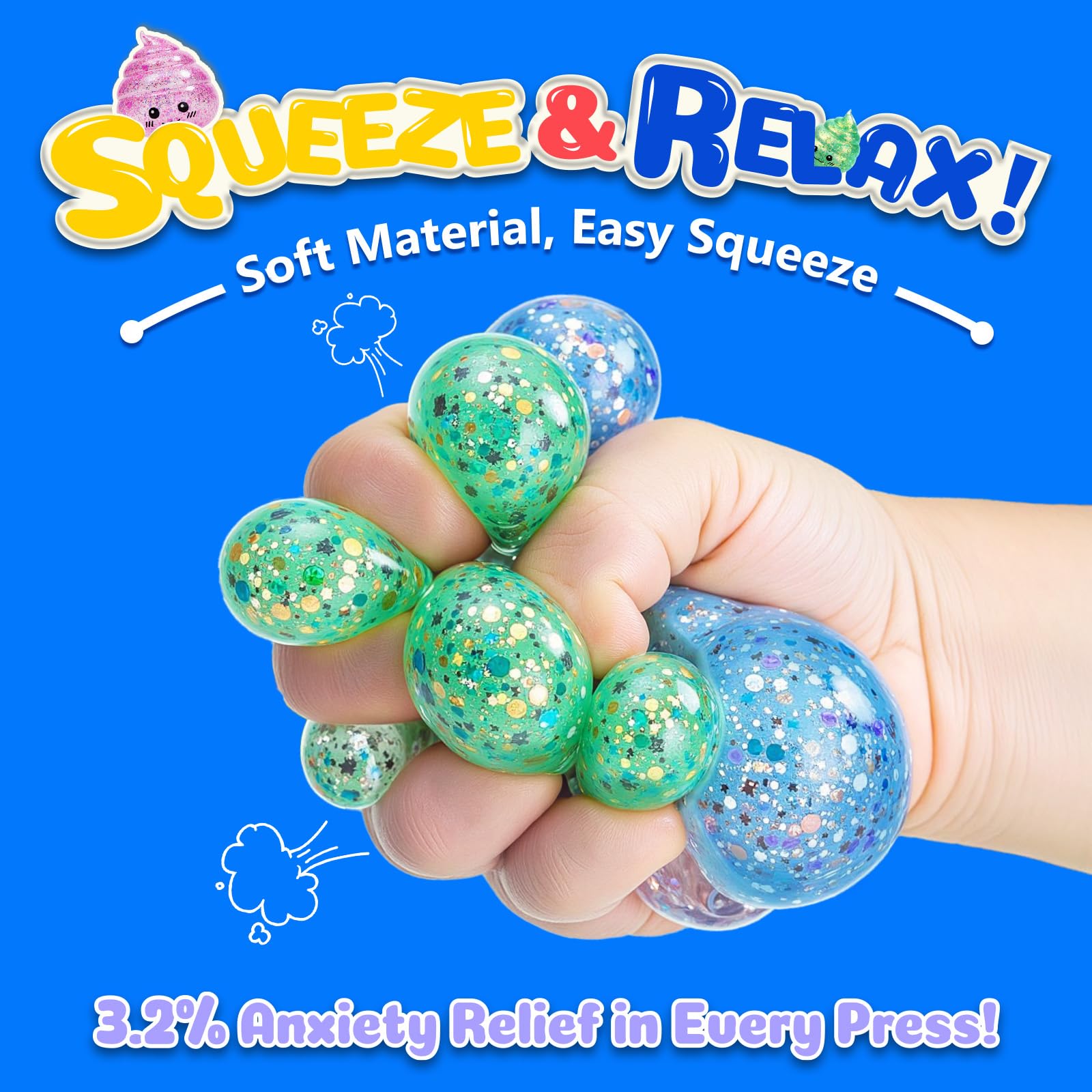 UGYWI poop prank squishy in green helps focus with a quick squeeze.