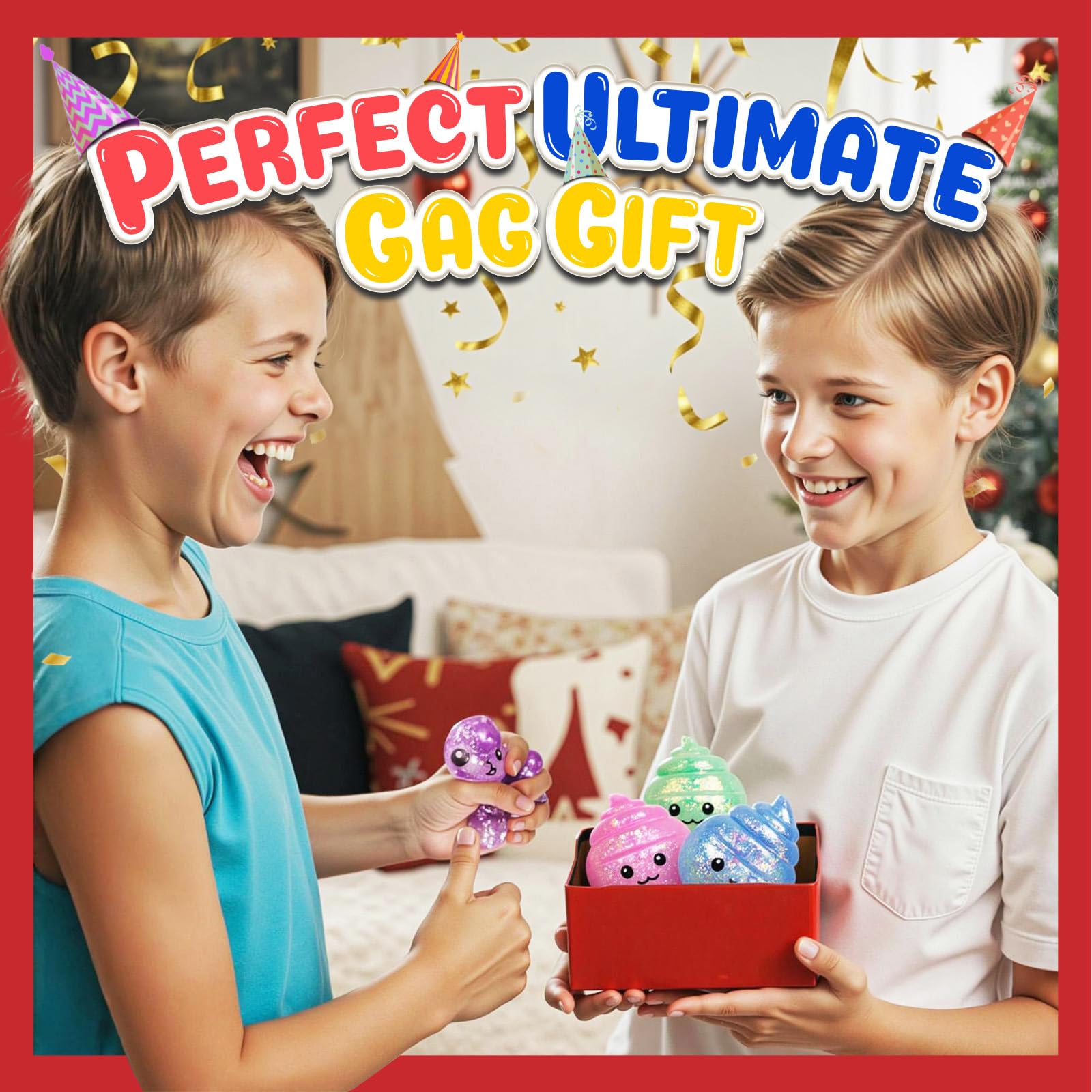 UGYWI poop prank squishy multicolor set showing four distinct looks.
