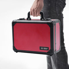 UHZBTEC red storage box shown for travel and display