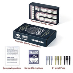 Uibyriy playing cards included for ready-to-play cribbage sessions.