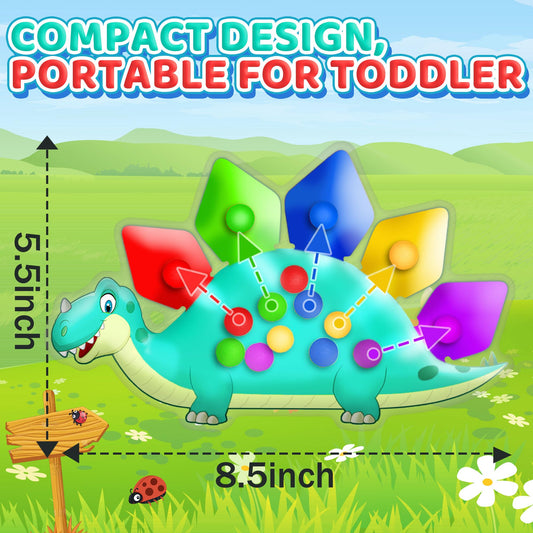 UIIOPJIOM pink dinosaur color sorting toy encourages color recognition