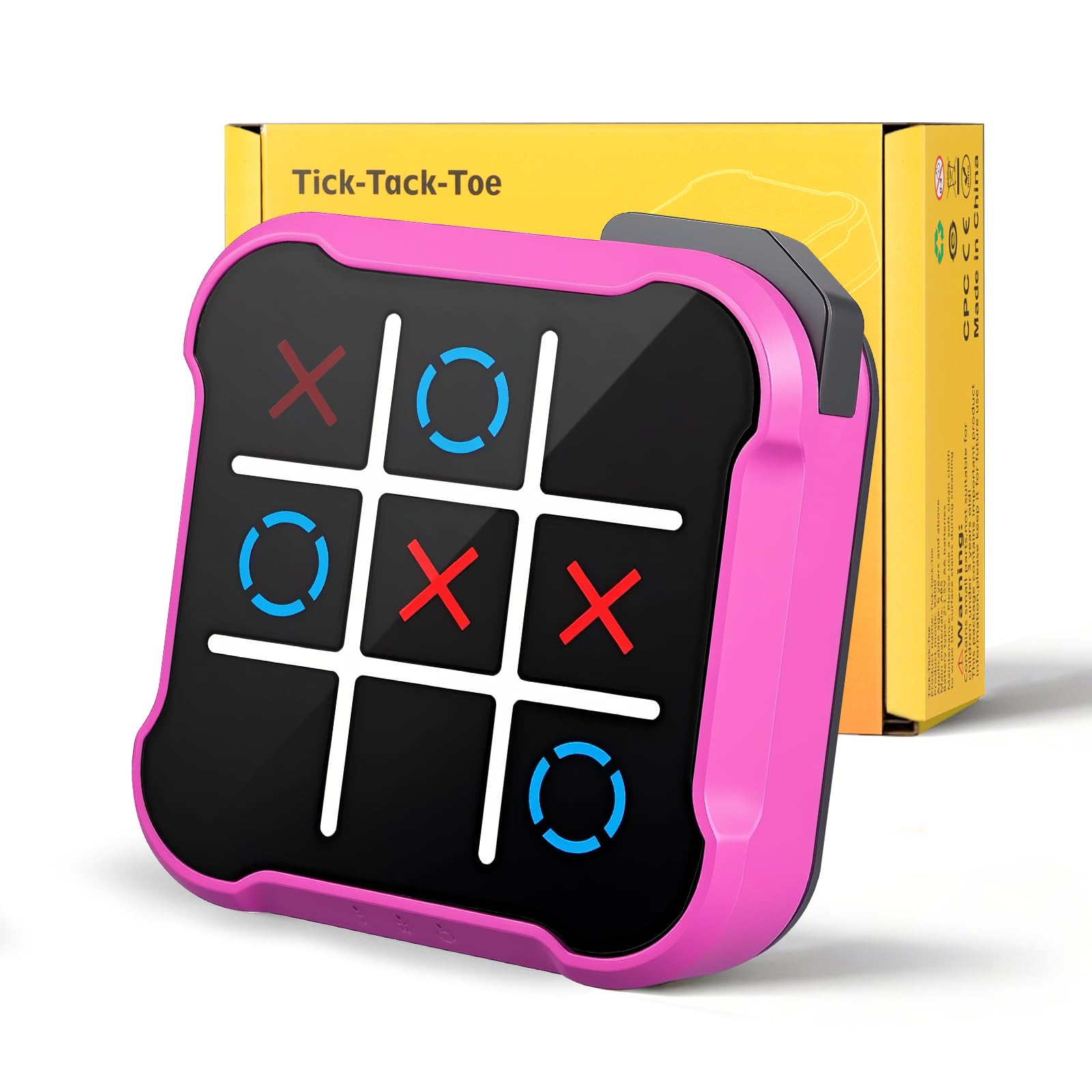 Uimomn Tic Tac Toe 4-in-1 handheld front view showcases compact design for on-the-go play.