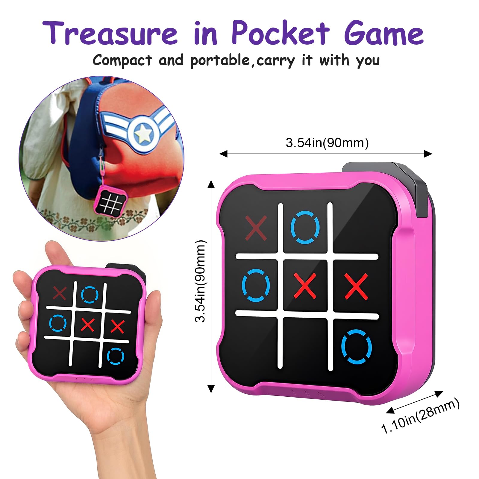 Uimomn Tic Tac Toe 4-in-1 whack-a-mole feature engaging play strengthens reaction time.