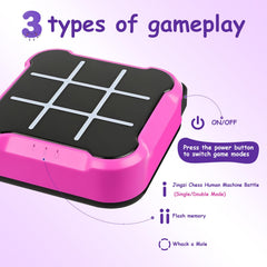 Uimomn Tic Tac Toe 4-in-1 travel-friendly console fits bags and backpacks.