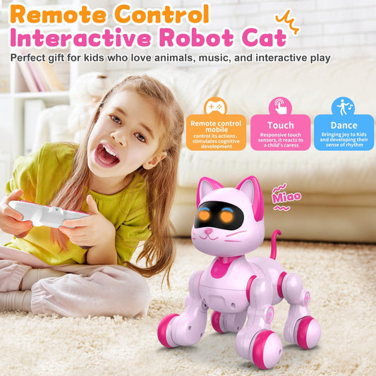 Uiopy Robot Cat Remote control enables easy, interactive play sessions.