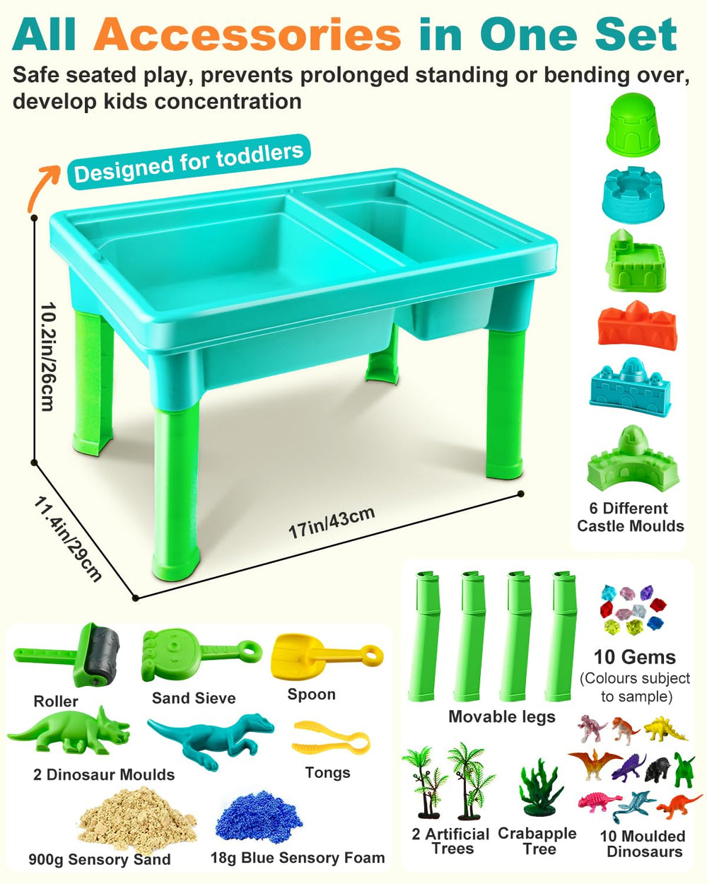 Uiopy Sandbox Kit gems hidden in kinetic sand inviting digging