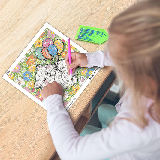 UiSdfuy Diamond Art Kit for kids bear canvas inspires focus through engaging diamond dots.