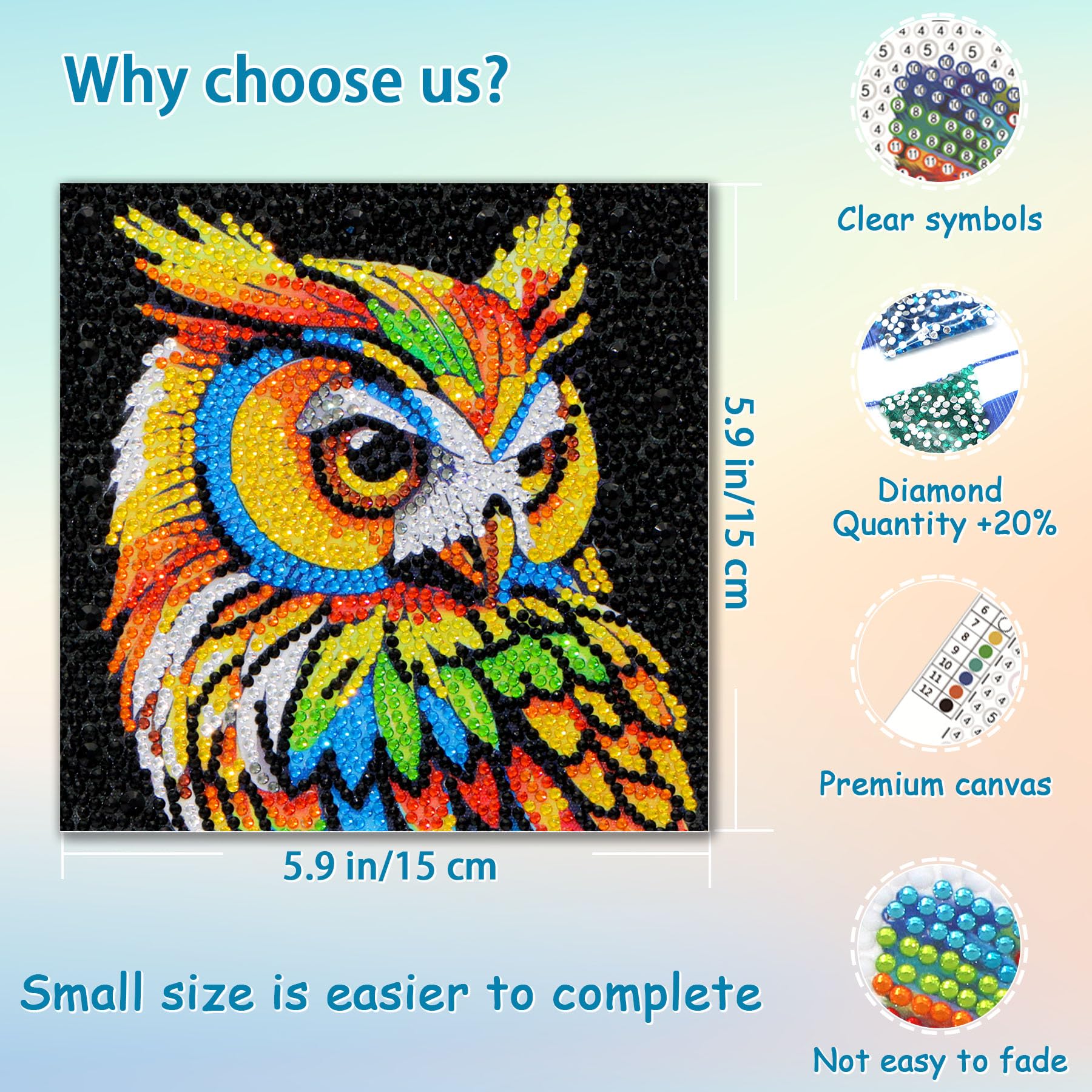 UiSdfuy Diamond Art Kit Leopard Canvas highlights detail and patience
