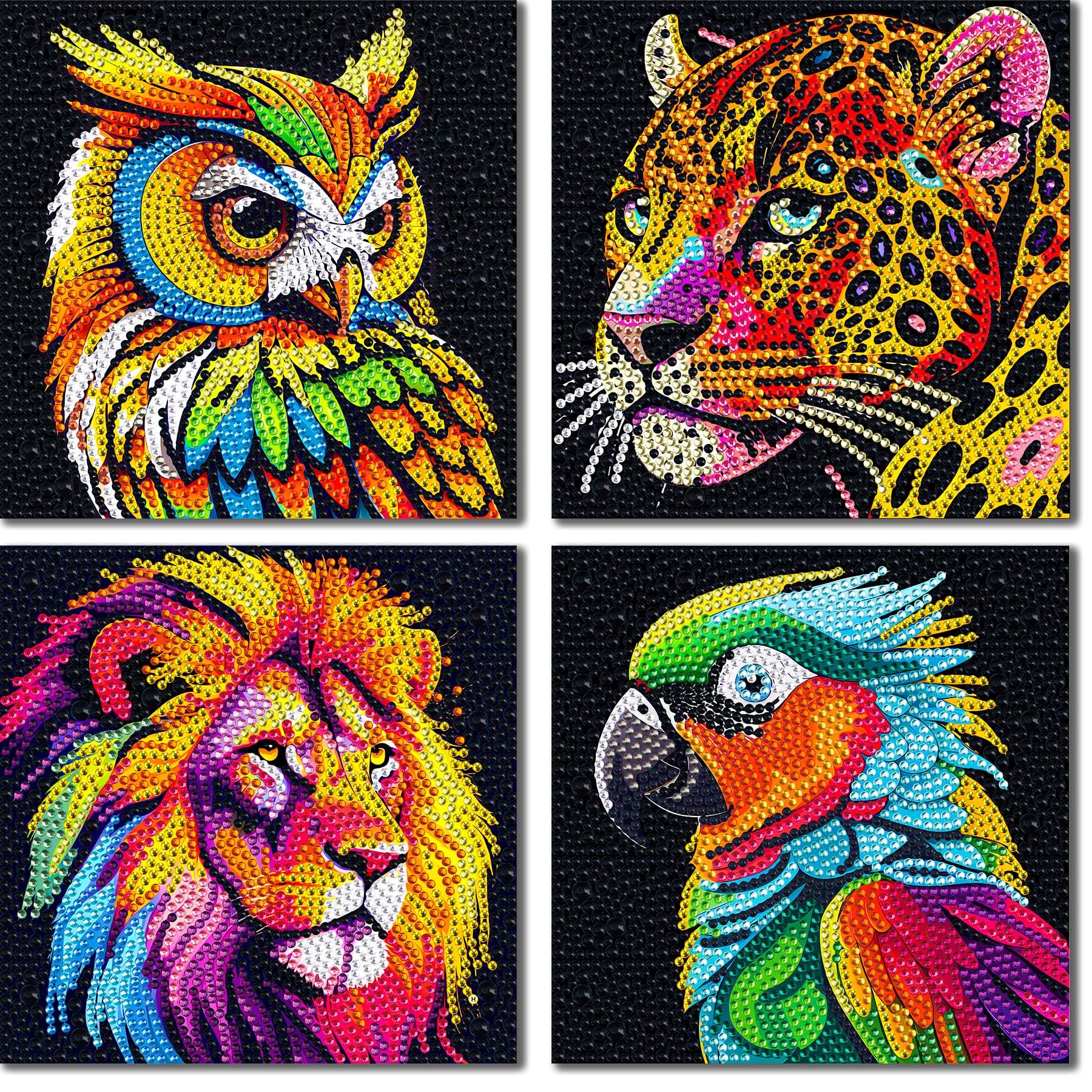 UiSdfuy Diamond Art Kit Lion Canvas boosts focus and creativity for kids