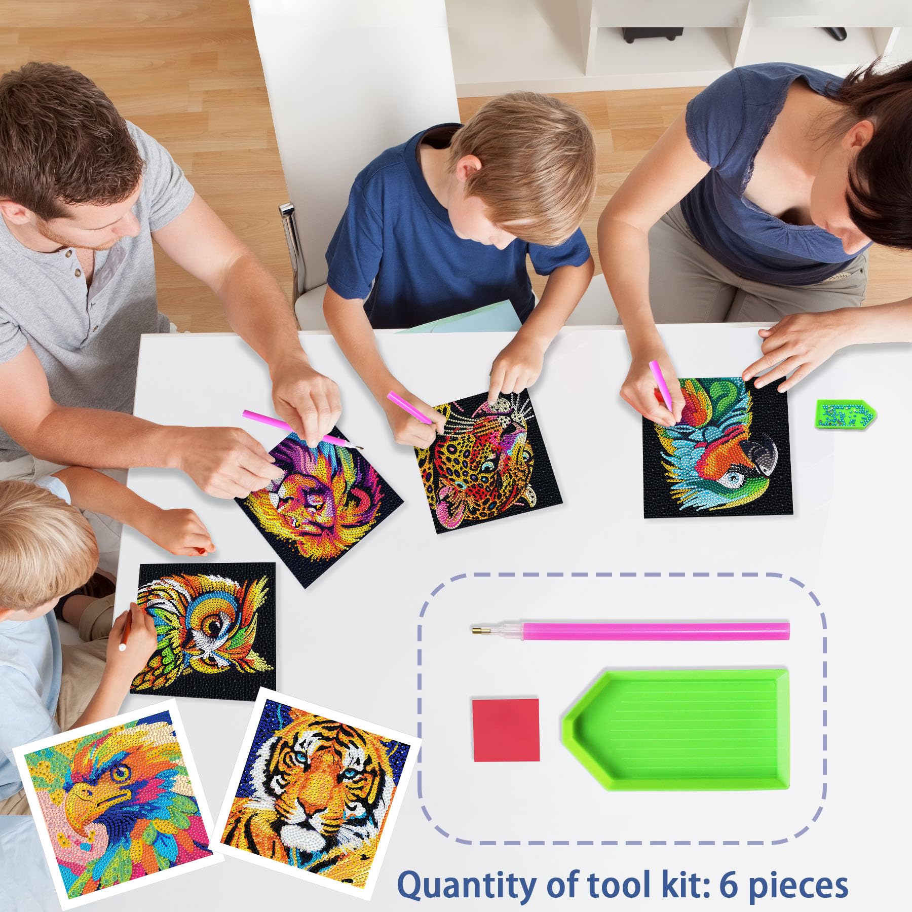 UiSdfuy diamond painting parrot canvas for kids adds bright color and tactile fun.