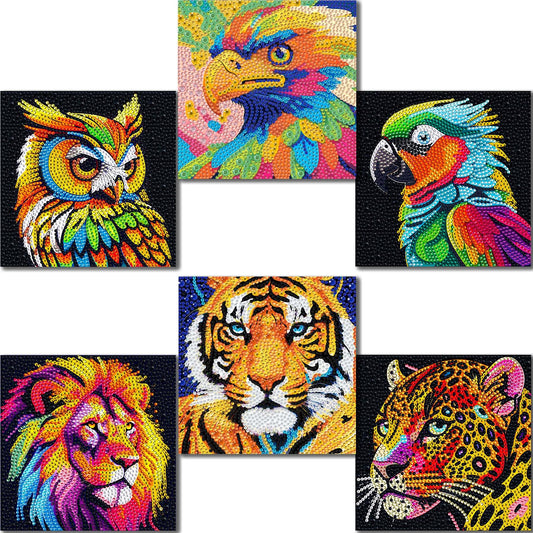 UiSdfuy diamond painting tiger canvas for kids boosts creativity and fine motor skills.