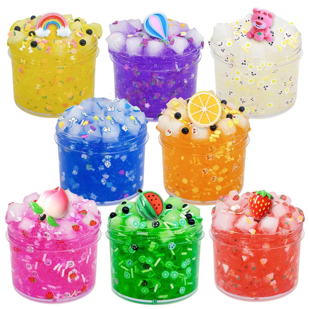 UIVIEHIR Jelly Cube slime 8-pack packaging close-up for vibrant play and gifting.