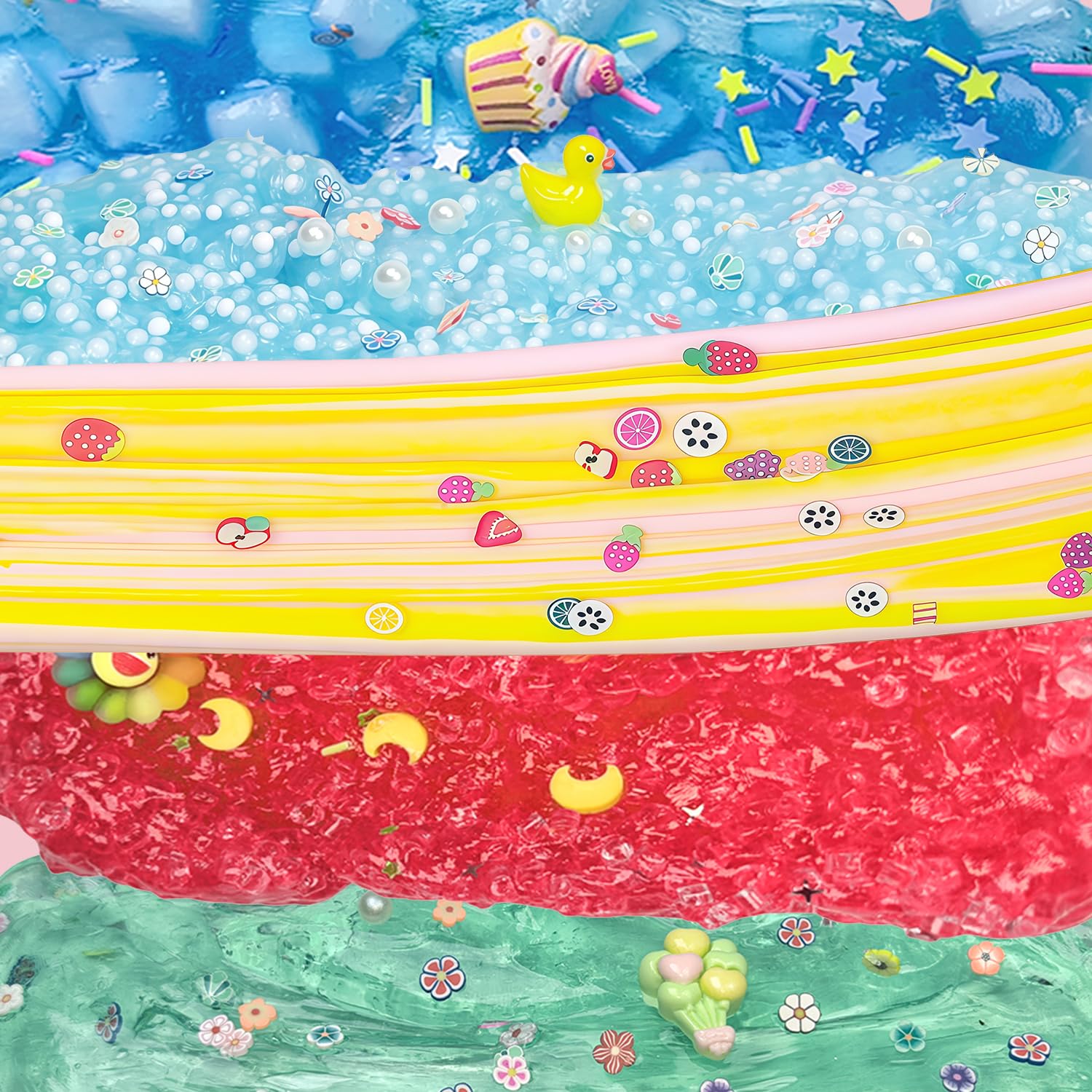 UIVIEHIR Bee slime container with decorative elements for sensory exploration.