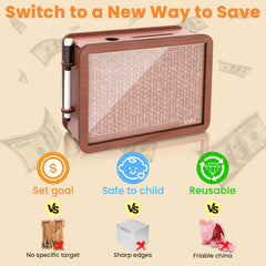 Uiwkow retro design piggy bank adds charm to any room.