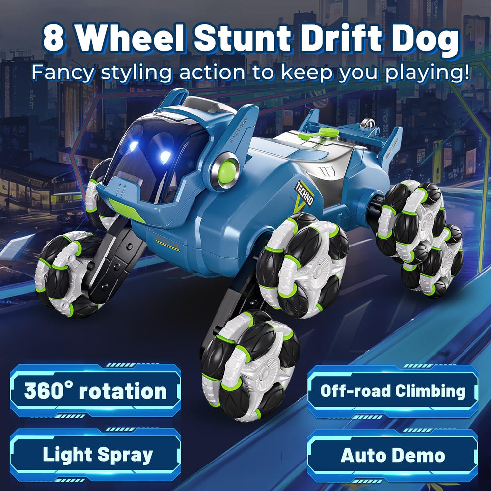UJROQI gesture-sensing RC stunt car performing a 360-degree spin.