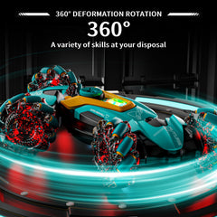UJROQI gesture-sensing RC stunt car dual batteries extend playtime.