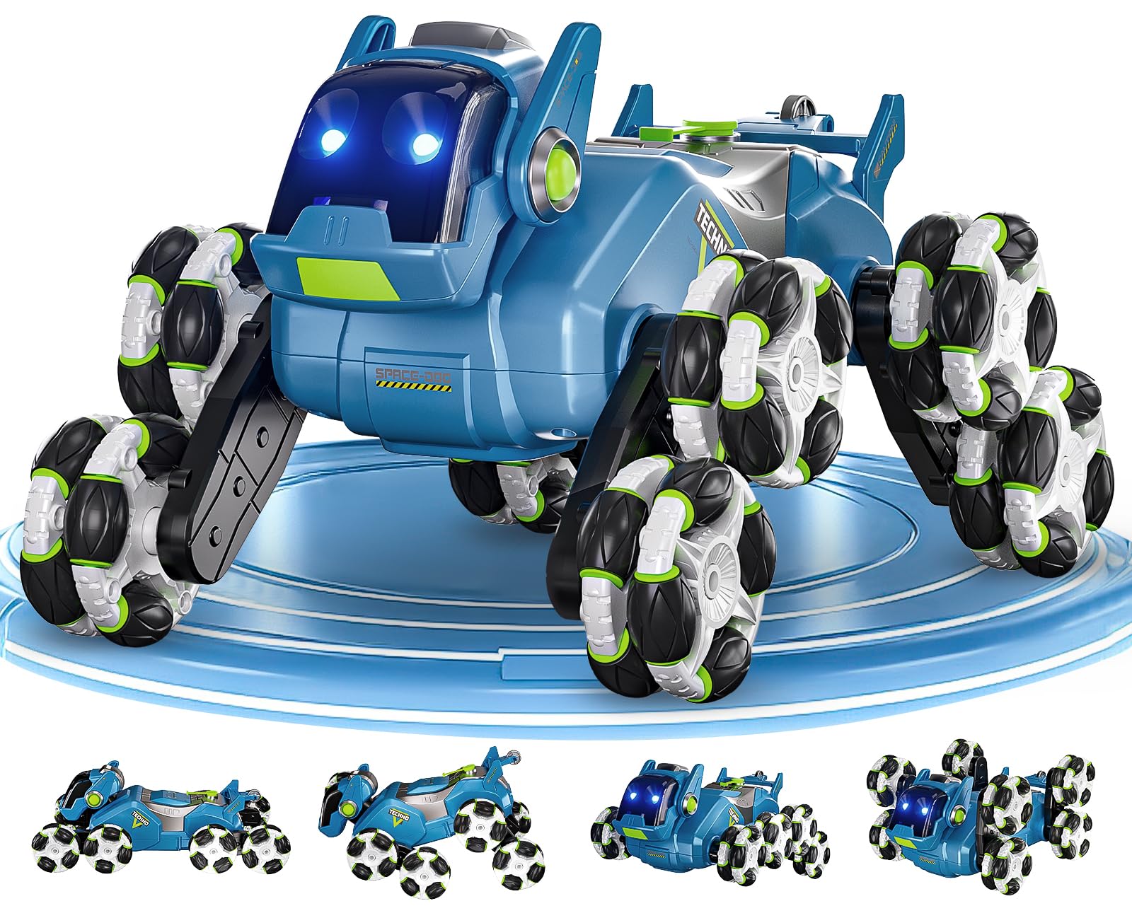 UJROQI gesture-sensing RC stunt car side view highlighting off-road capability.