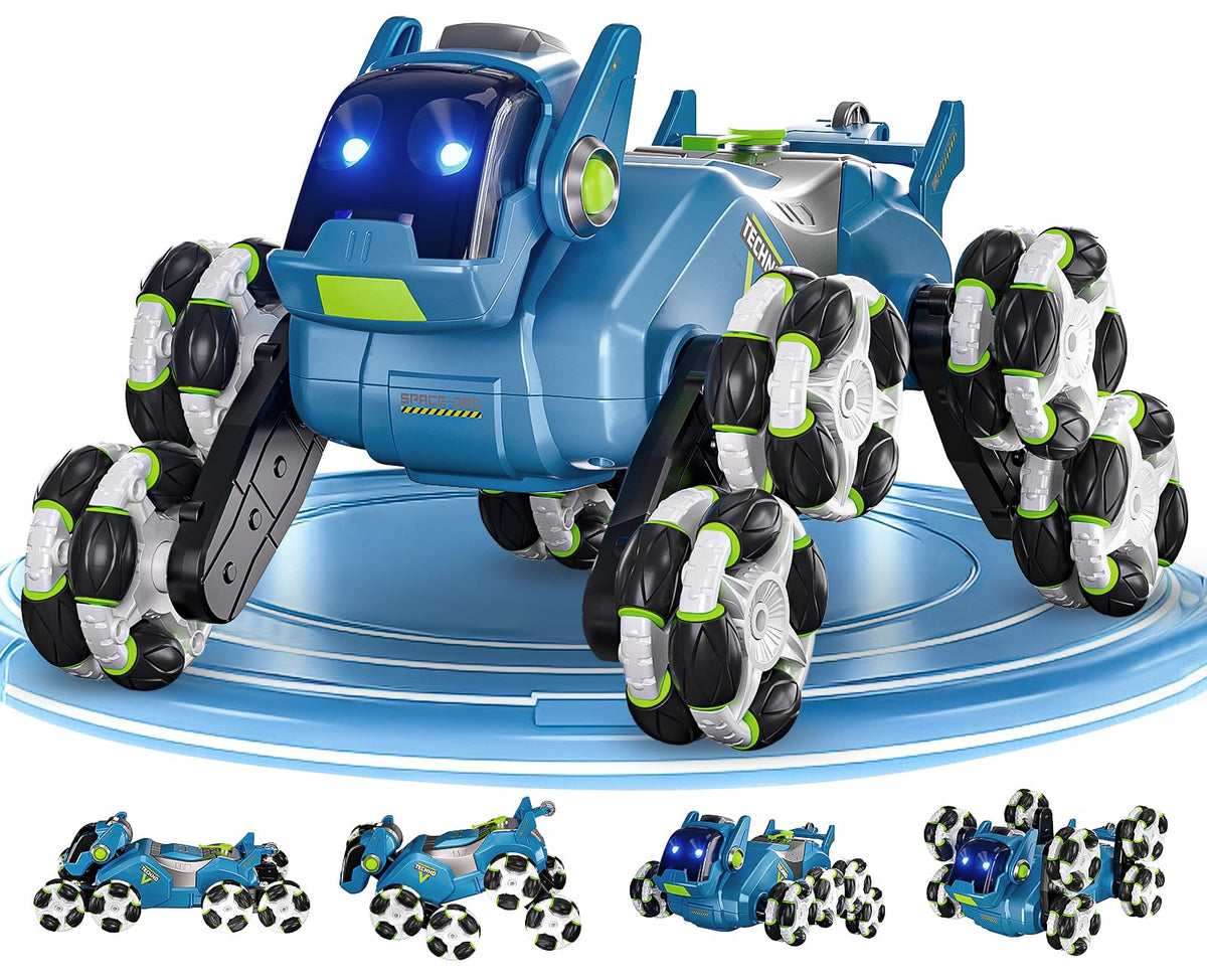 UJROQI gesture-sensing RC stunt car side view highlighting off-road capability.