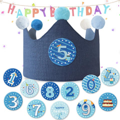Ulibanner birthday crown boy front view for festive photos
