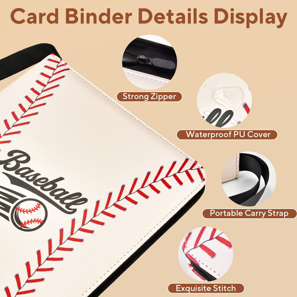 ULLTOON Zipper closure binder keeps cards secure during transport.