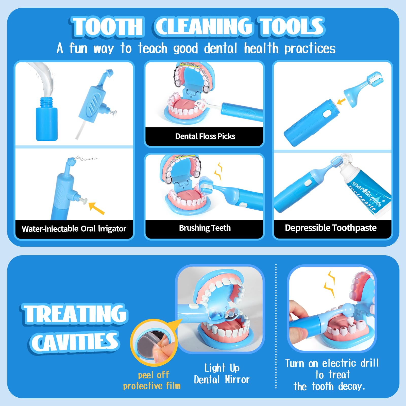 ULOVEME cavity stickers help simulate fillings and practice care steps at home.