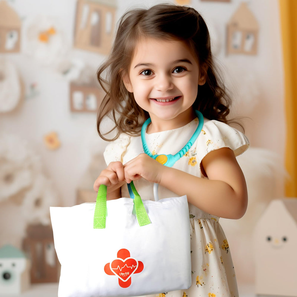 ULOVEME Doctor Kit blood pressure cuff play helps kids simulate gentle vital checks.