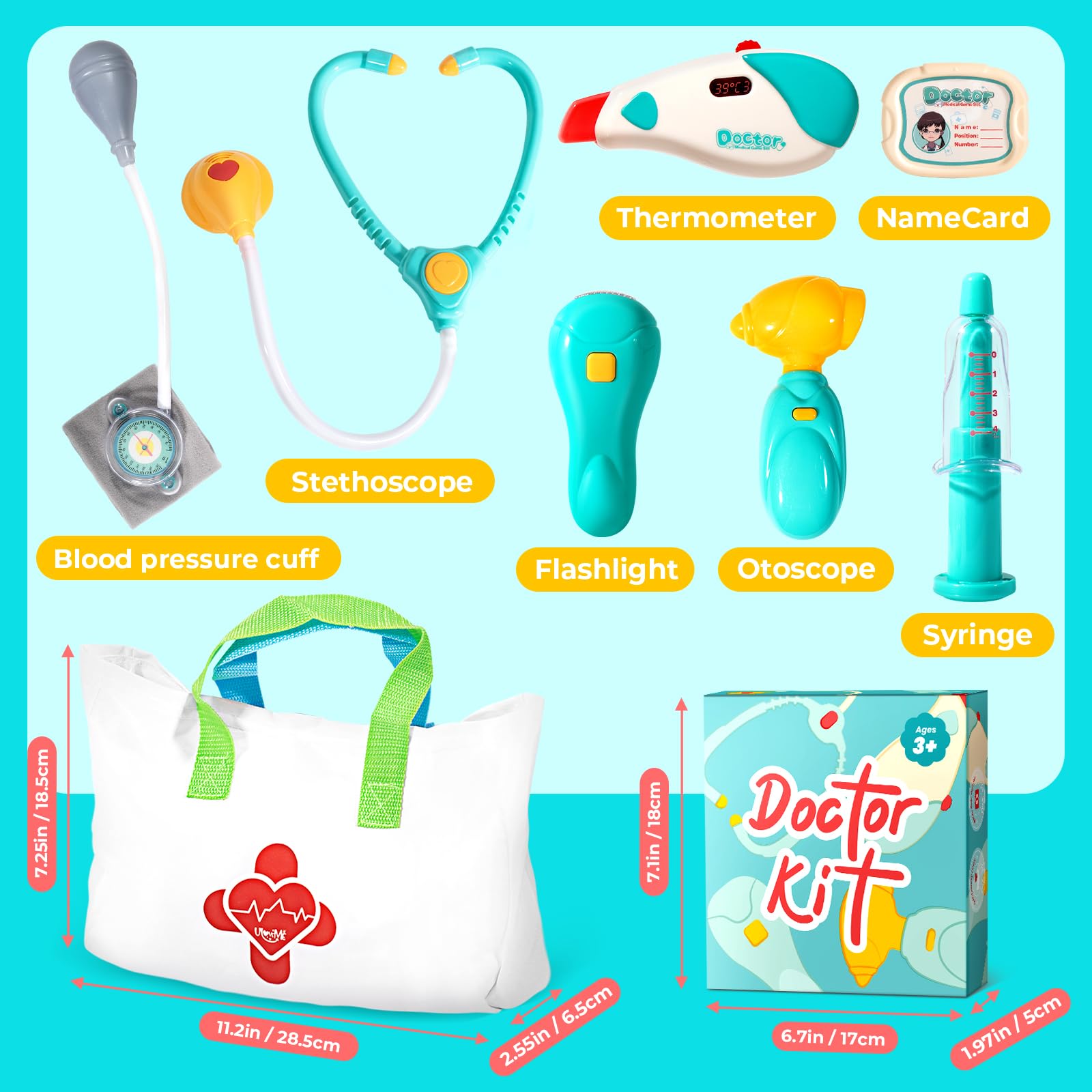 ULOVEME Doctor Kit child-friendly design ensures safe, easy-grasp tools for little hands.