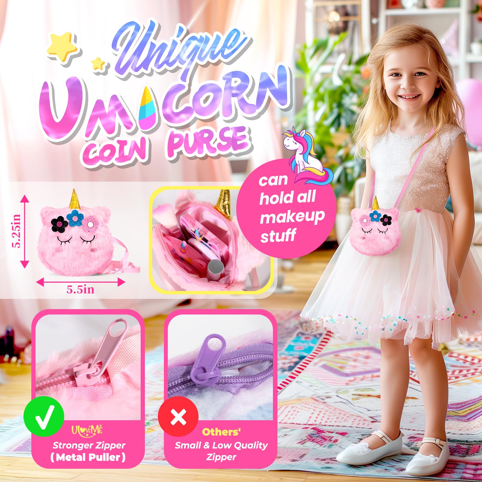 ULOVEME kids makeup kit washable colors for easy cleaning after play