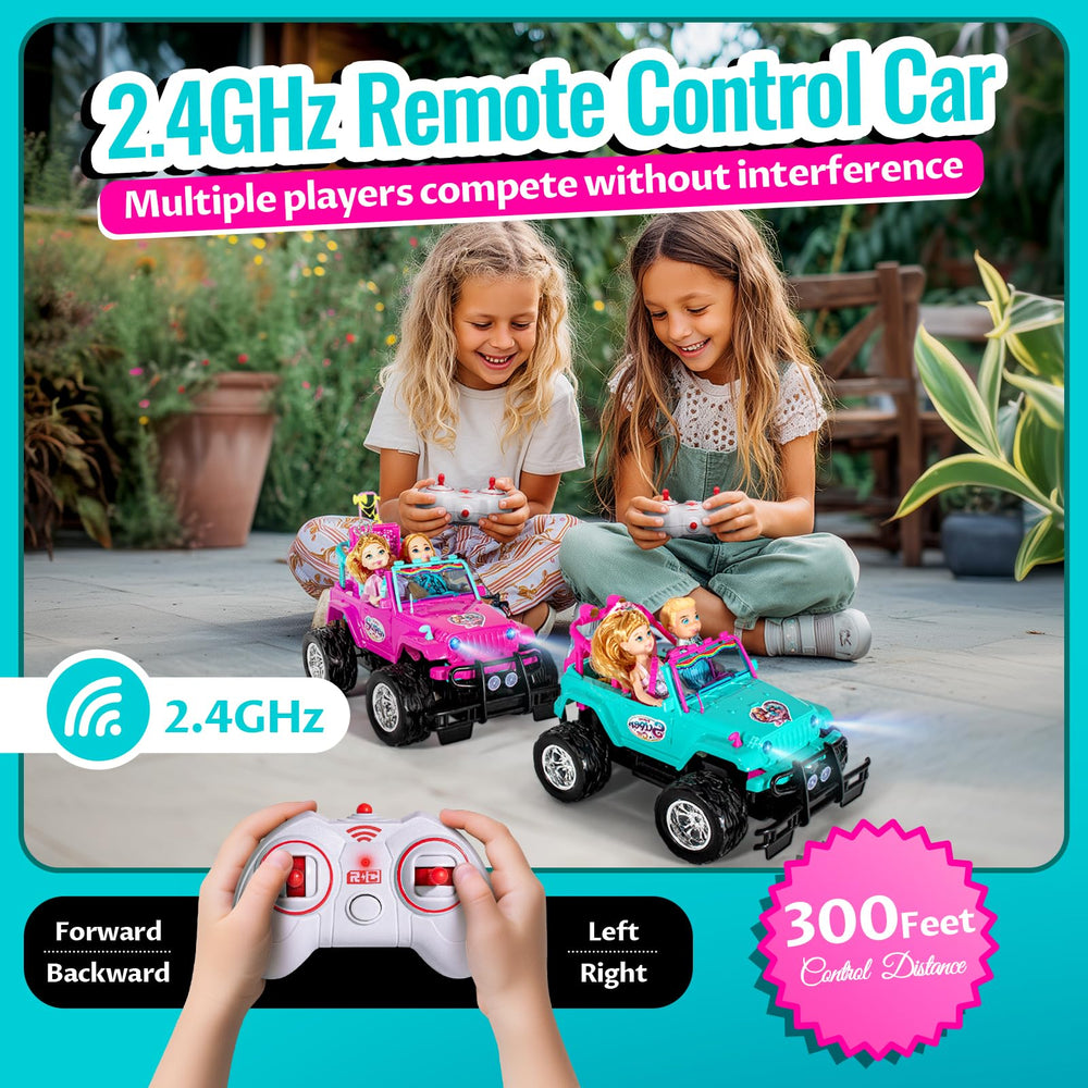 ULOVEME purple Jeep RC car 2.4GHz control avoids car-to-car interference